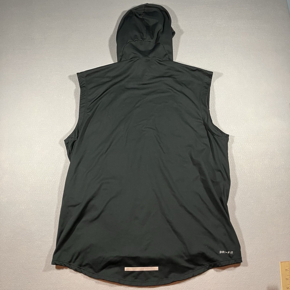 Nike Dri Fit Hoodie Running Shirt Sleeveless Black Reflective Training Men's L - Picture 2 of 9
